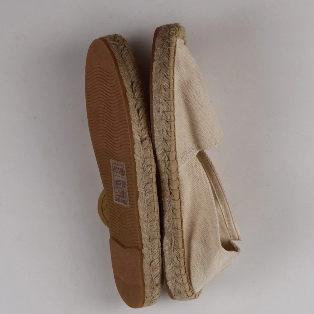 Soludos Dali Canvas Espadrille Flats Beige Neutral Size 6-6.5 NEW